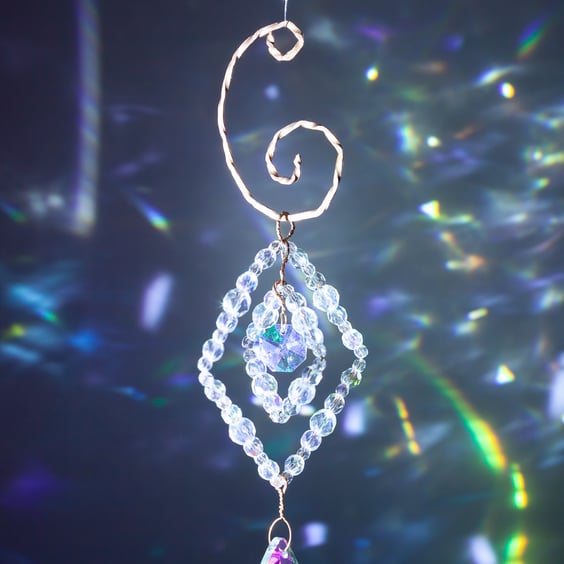 Suncatcher beautiful handmade textured wire work and sparkly beads