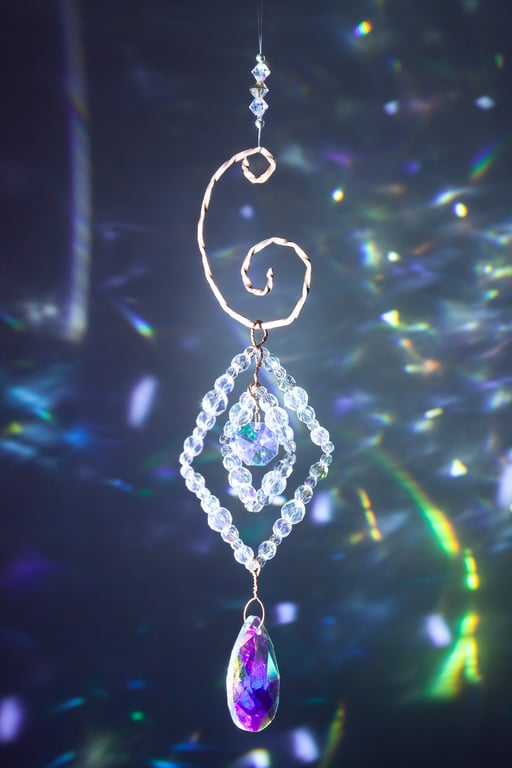 Suncatcher beautiful handmade textured wire work and sparkly beads