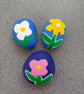 Painted flower stones, hand painted stones, painted pebbles, hand painted rocks