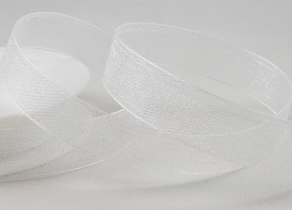 White organza Ribbon 25mm x 4 metres 