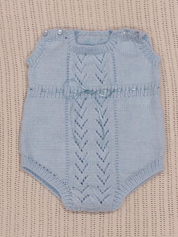 Baby knitted romper set