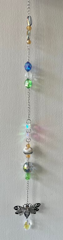 Handmade Beaded Suncatcher - Bee (Green)
