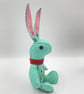 Aqua Bunny The Little Hand Embroidered Felt Rabbit   - Image 6