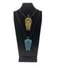 Ori Olokun pendant, Ife bronze head, african tribal necklace, yoruba luck charm,