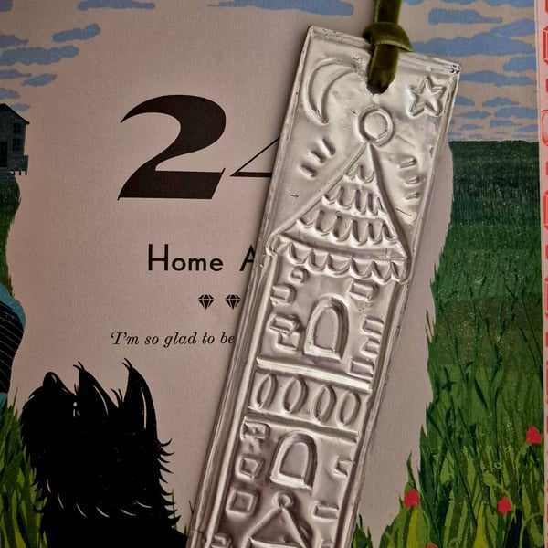 Unique embossed metal bookmark