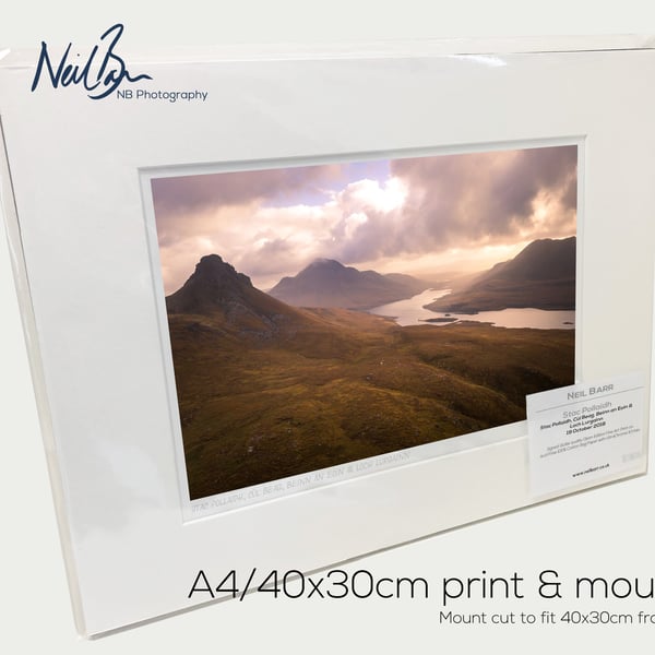 Stac Pollaidh, Cul Beag & Loch Lurgainn, Inverpolly - A4(40x30cm) Unframed Print