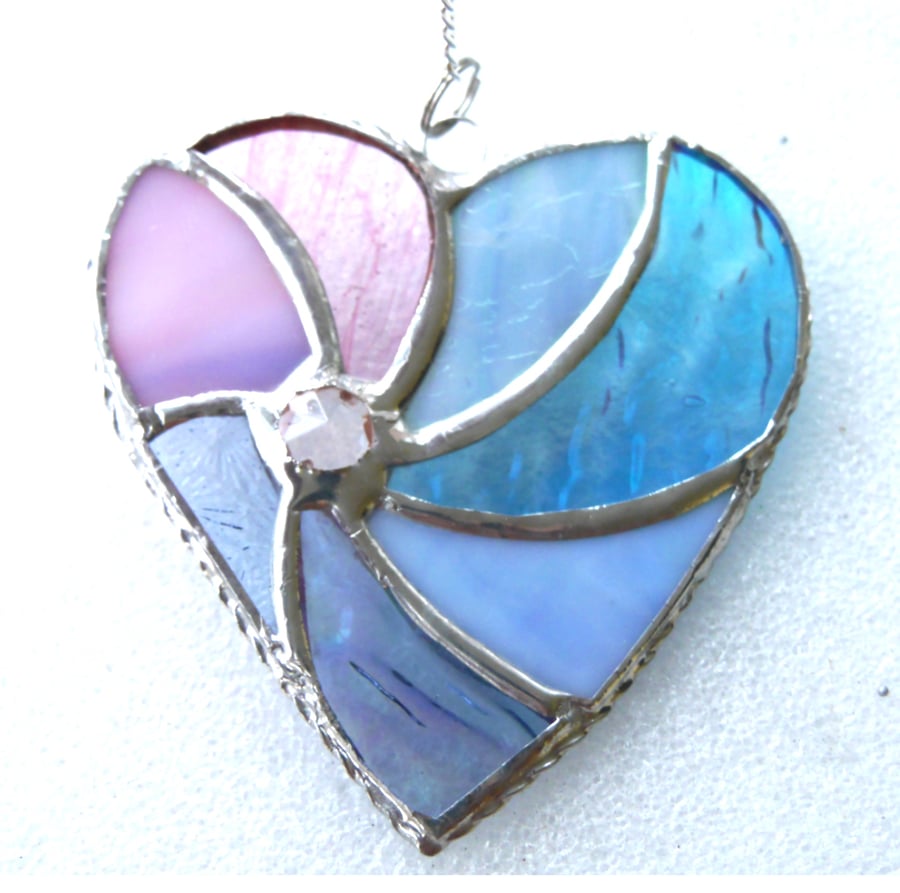 Pastel Swirl Heart Stained Glass Suncatcher 111
