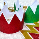 Glitter Christmas Cracker Crowns Set of 4, Christmas Party Hats