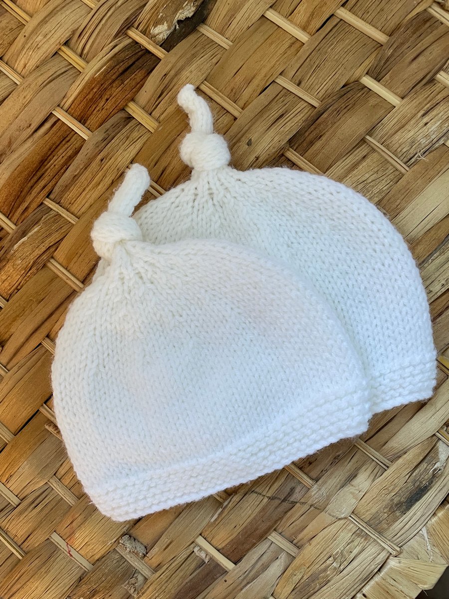 Baby top knot beanie hat