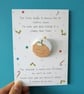 Across the Miles Christmas Postcard, xmas pudding badge, family across the miles - Image 1