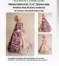 Sewing Pattern for 11-12"Fashion doll, 18th Century Sack Back Robe, 1750
