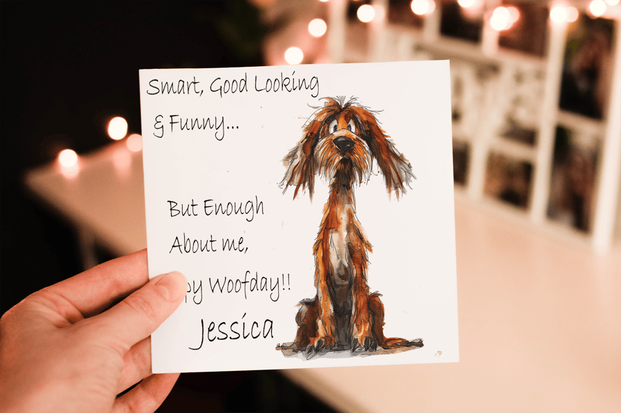 Spaniel Birthday Card, Dog Birthday Card, Personalized Dog Breed Card