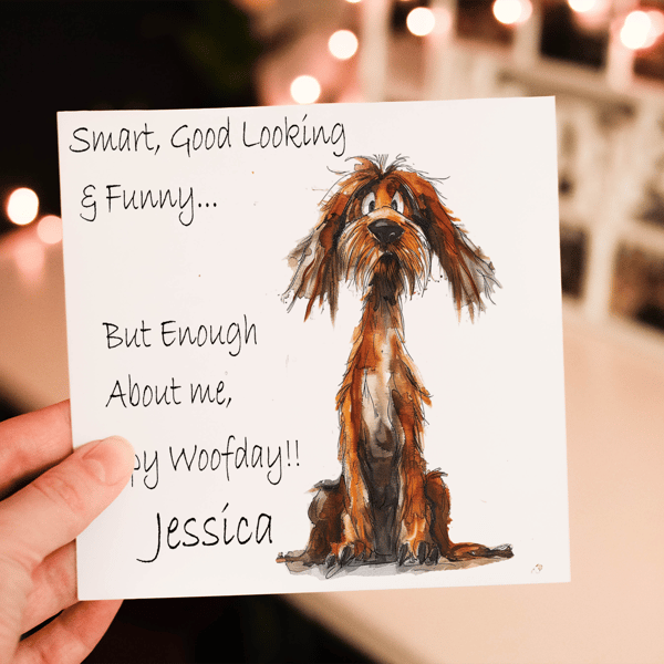 Spaniel Birthday Card, Dog Birthday Card, Personalized Dog Breed Card