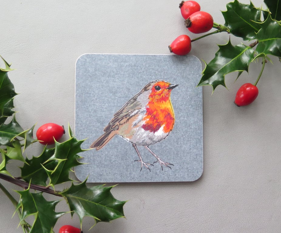 Coasters, Robin coaster, melamine coaster, new home gift, coffee and tea lovers