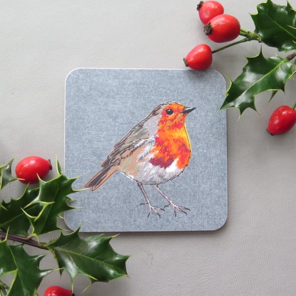 Coasters, Robin coaster, melamine coaster, new home gift, coffee and tea lovers