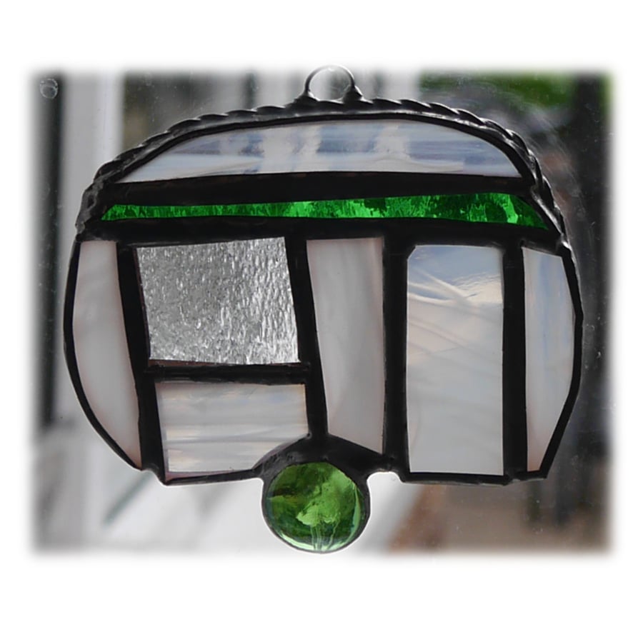 Caravan Suncatcher Stained Glass Mini Green 022