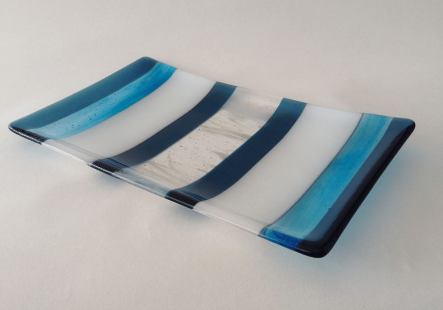 Fused Glass Striped Decorative Plate