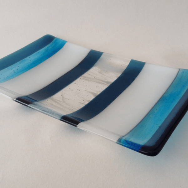Fused Glass Striped Decorative Plate