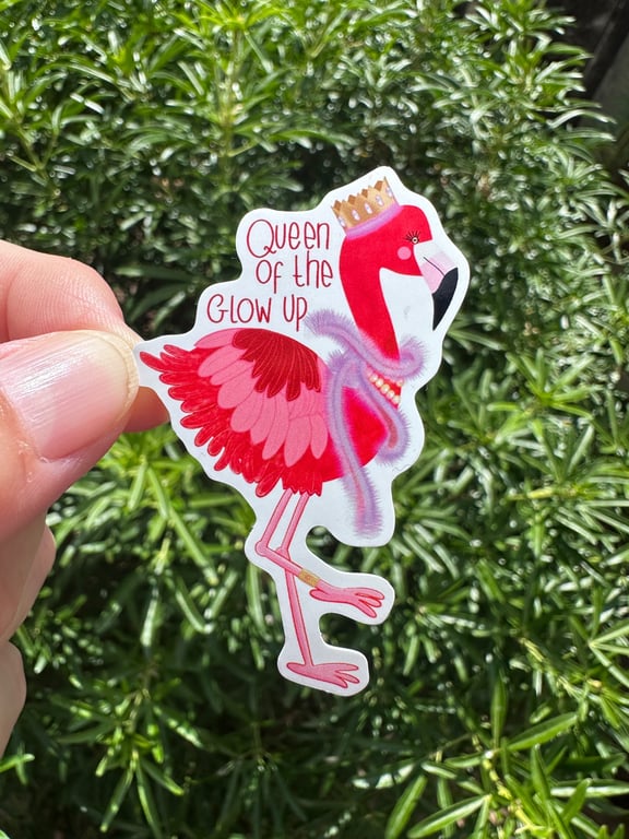 Queen Of The Glow Up - waterproof vinyl gloss die cut sticker 