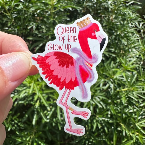 Queen Of The Glow Up - waterproof vinyl gloss die cut sticker 