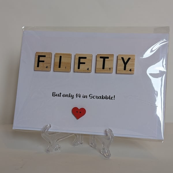 50th Birthday scrabble greetings card