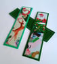 Christmas themed Bookmark for child - Vintage Santa with Reindeer or Tree
