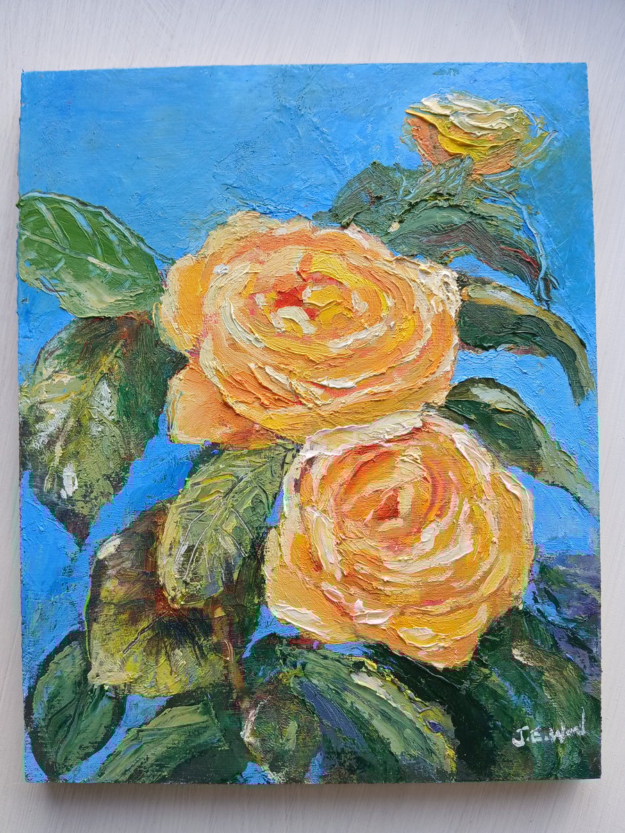Yellow Roses original oil painting 