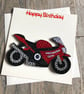 Handmade quilled motorcycle birthday card - Image 1
