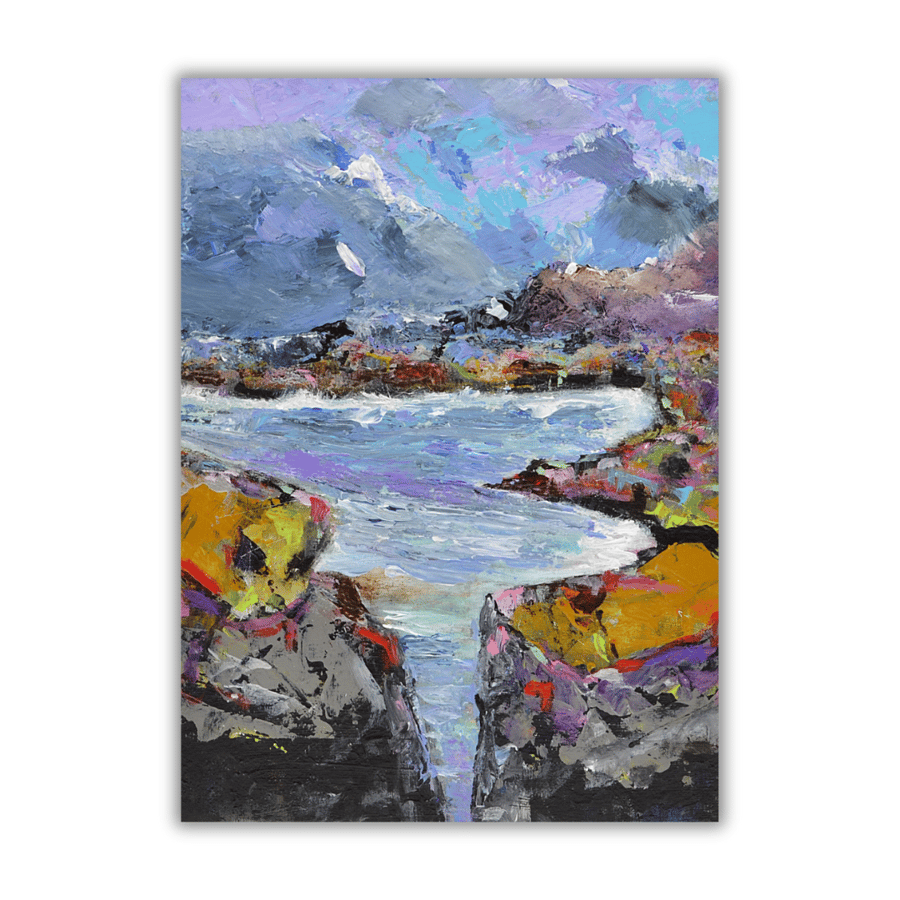 Dramatic sky in Scotland - an acrylic landscape painting at the coast