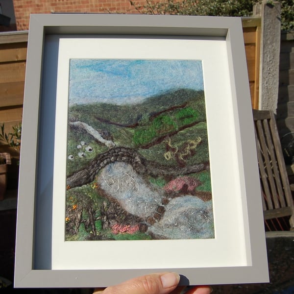  Needle felt picture After the Rain -Yorkshire dales landscape - Textile Art