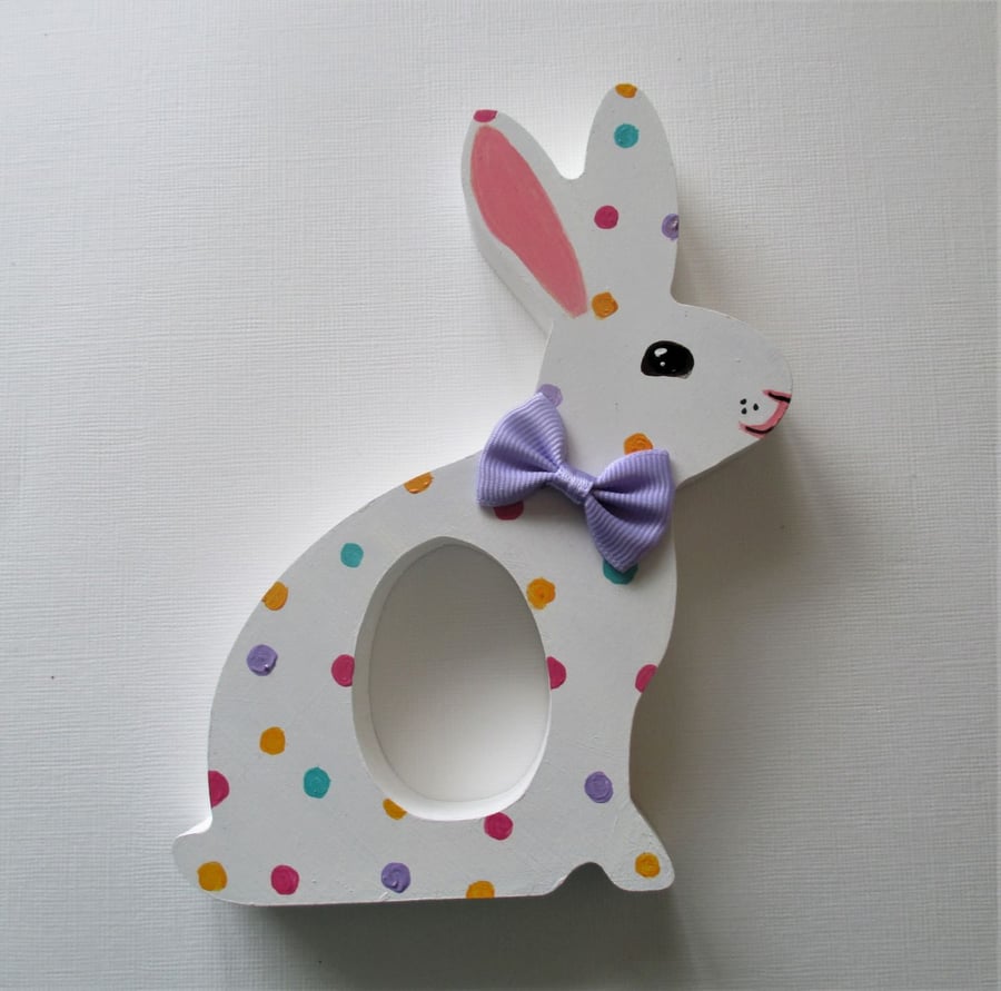 Easter Egg Holder Bunny Chocolate Egg Wooden Hand Painted MDF