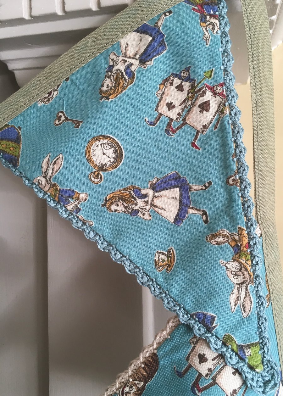 Alice in Wonderland Bunting. FREE UK POSTAGE and PACKAGING.