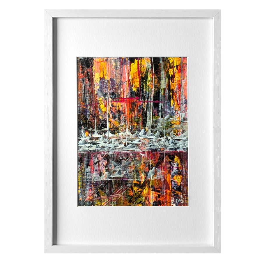 'Warm Cave' Original A4 Framed Painting