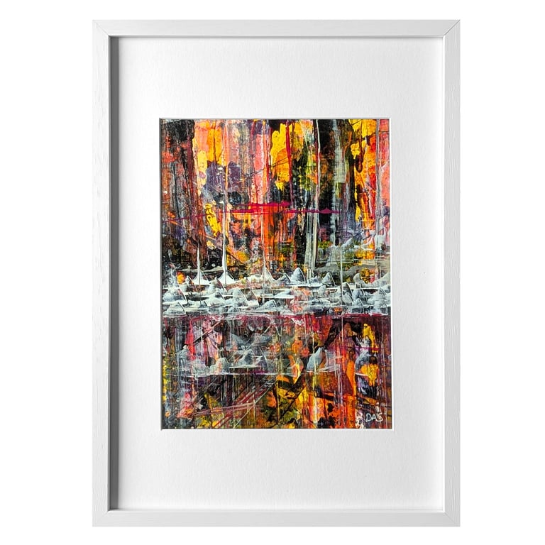 'Warm Cave' Original A4 Framed Painting