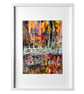 'Warm Cave' Original A4 Framed Painting - Image 1