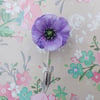 PURPLE POPPY PIN War Amimals Remembrance Brooch Animal Memorial Pin HAND PAINTED