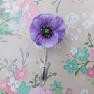 PURPLE POPPY PIN War Amimals Remembrance Brooch Animal Memorial Pin HAND PAINTED