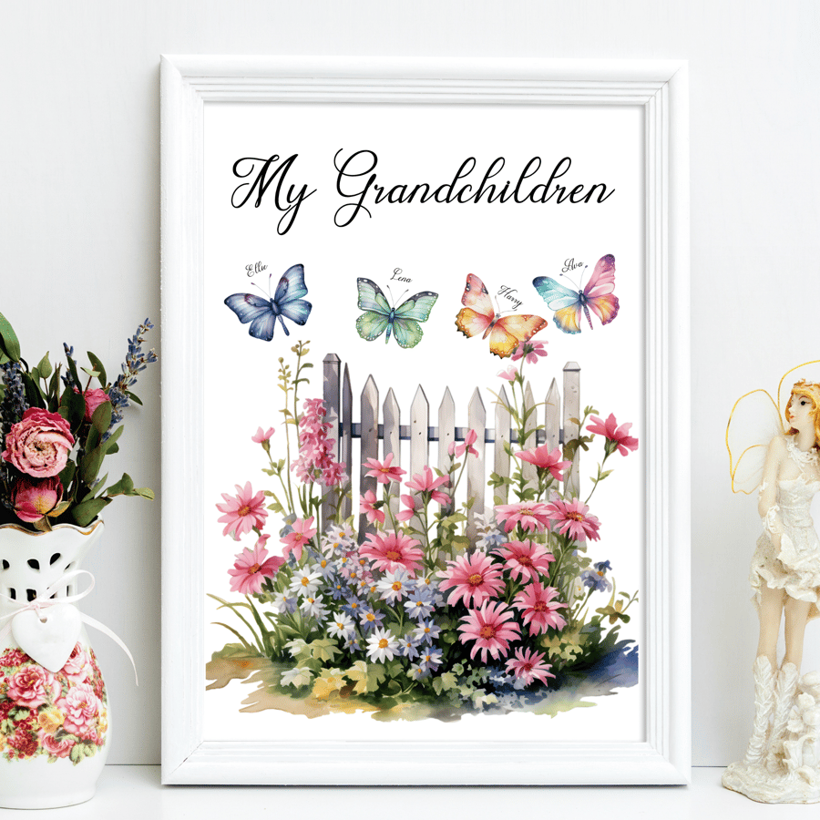 Personalised print gift for Gran, Nanna, Grandma, Gift from Grandchildren