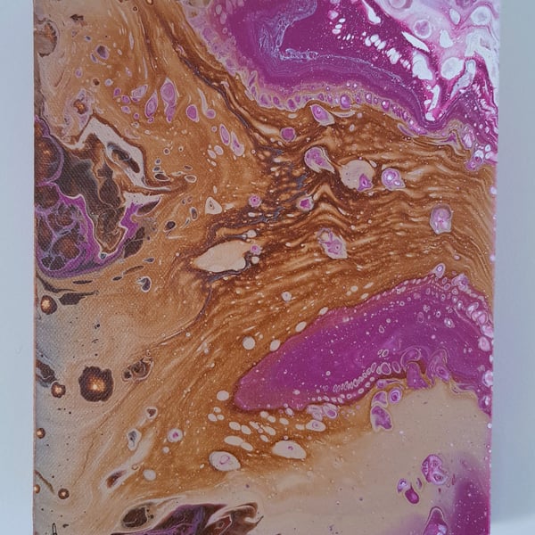 Original Acrylic Pour Painting – Modern Art – Small Painting - "Lilac Tree" 