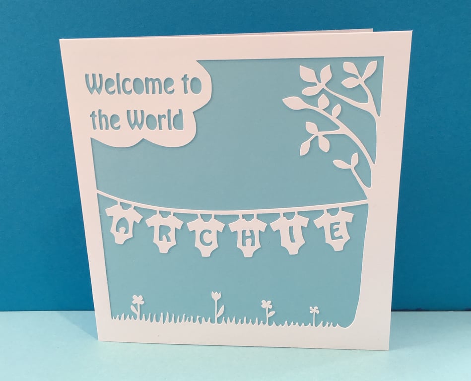 Personalised New Baby Boy Card