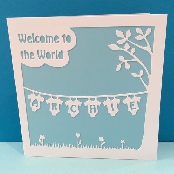 Personalised New Baby Boy Card