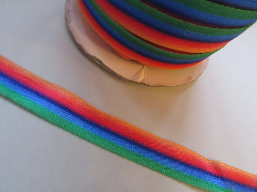 Rainbow Fold Over Elastic x 1 metre