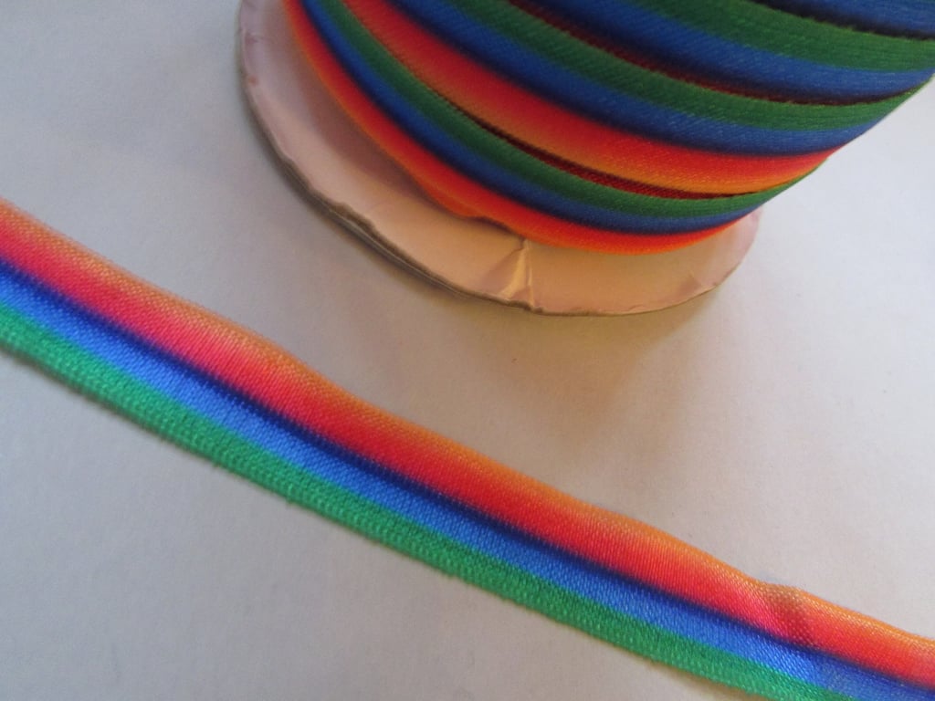 Rainbow Fold Over Elastic x 1 metre
