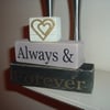 shabby chic always & forever distressed blocks