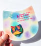 Hand-painted Cat Brooch with hand-coloured card - Image 1