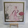 3D Luxury Handmade Card Art Deco Lady 1920s Sending Birthday Wishes Just For You