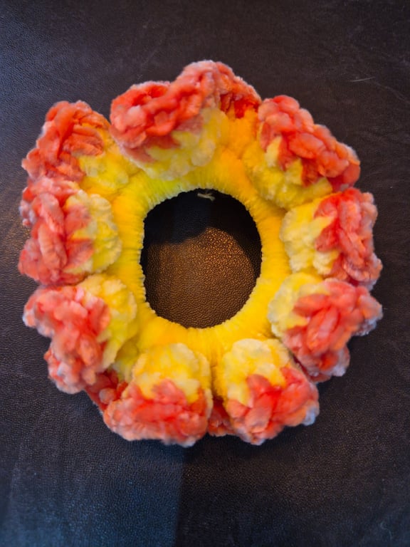 Handmade Crochet Velvet Hair Scrunchie Tie