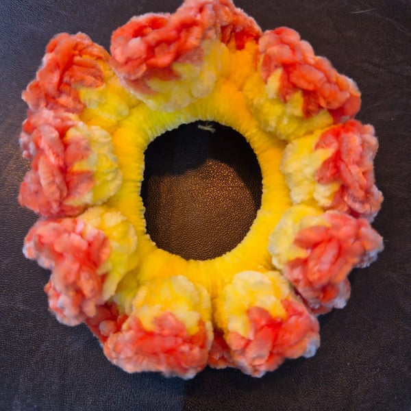 Handmade Crochet Velvet Hair Scrunchie Tie