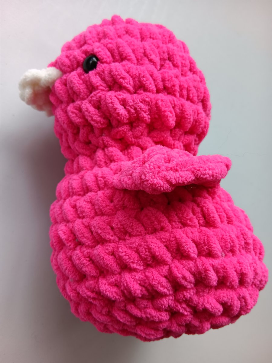 Crochet Plushie Duckling (Pink-White) - super soft, great gift!