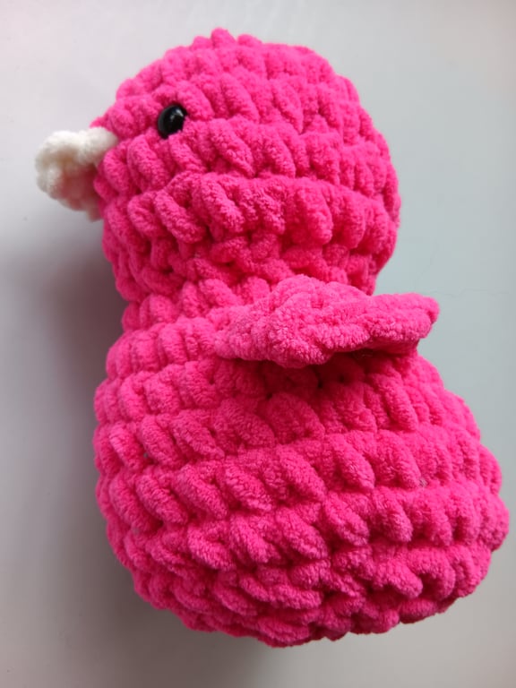 Crochet Plushie Duckling (Pink-White) - super soft, great gift!
